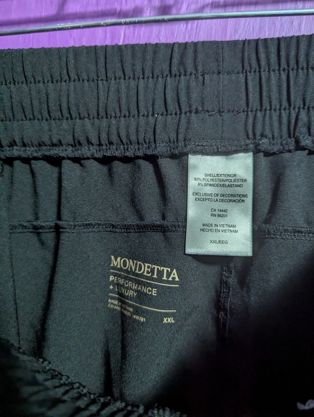 💜 Mondetta Black Stretch Drawstring Waist Shorts Pockets XXL 16 18 - Picture 2 of 3